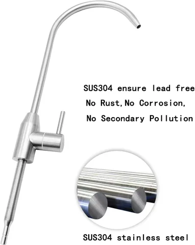 Vista 6 de Grifo de filtro cepillado de acero inoxidable, grifo de agua potable, grifo de fregadero de cocina sin plomo, barra de cocina, sistema purificador