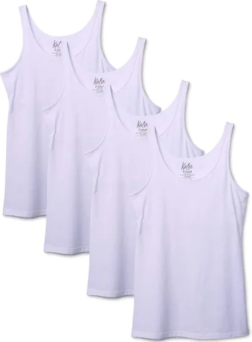 Vista 12 de Kalon Paquete de 4 camisetas sin mangas para mujer con diseño moderno y pechugona