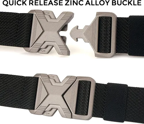 Vista 5 de Cinturón táctico para hombre de 1.34 pulgadas de ancho elástico elástico estilo militar cinturones de golf