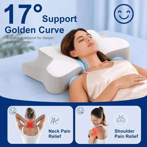 Vista 3 de jiaao Almohada curvada para dormir lateral, soporte de cuello de espuma