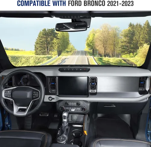 Vista 2 de Jimen Compatible con Ford Bronco 2021-2023, 4 piezas de cubierta de botón de ajuste de ventilación de aire de consola central (azul)