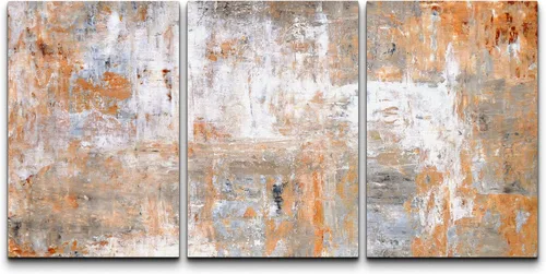 Vista 136 de wall26 Lienzo enmarcado para pared, juego de arte con trazos de pintura roja y naranja vibrante, paisaje, formas abstractas, ilustraciones, arte
