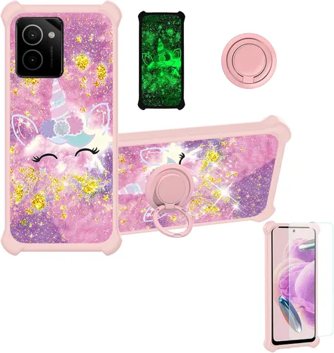 Vista 113 de jioeuinly JSF-DJS - Funda compatible con Nothing Phone 2a con protector de pantalla de vidrio templado, policarbonato duro + silicona suave, soporte