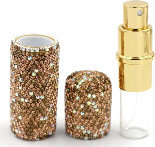 Vista 4 de Botella de spray portátil vacía con diamantes de imitación, botella de spray de perfume cosmético botella de aceite esencial botella de perfume