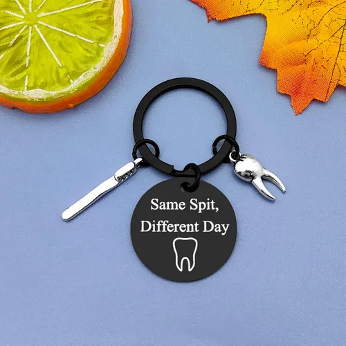 Vista 2 de Regalos para dentistas para mujeres, higienista dental, regalos para estudiantes, regalo de asistente dental, divertido llavero de dentista, regalos