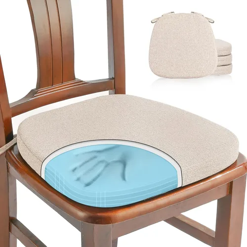 Vista 28 de SINOSSO 1 paquete de cojines de espuma viscoelástica para silla de comedor, tela tejida amigable de 16 pulgadas en forma de U, cómoda almohadilla