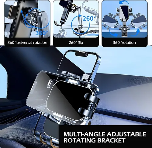 Vista 3 de 1 soporte para teléfono celular para salpicadero, soporte giratorio de 360 grados, soporte de navegación multifuncional antideslizante para consola