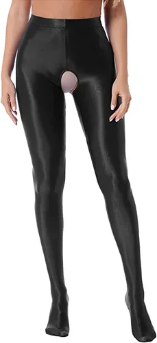 Vista 2 de FiwoXam Mallas opacas brillantes para mujer, mallas de cintura alta brillantes para yoga, entrenamiento y deportes