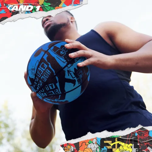Vista 6 de AND1 Street Art - Balón de baloncesto de goma, tamaño reglamentario oficial 7 (29.5 pulgadas), diseño de canal profundo, hecho para interiores