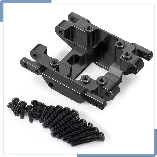 Vista 4 de Protector de armadura de chasis de eje central de aleación de aluminio RC para TRX4M actualizaciones 1/18 escala RC Crawler Car, negro