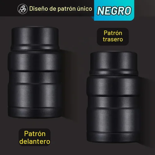 Vista 2 de Charcy Termo de 17oz para alimentos calientes, contenedor de comida aislado para almuerzo con cuchara plegable QB - Negro