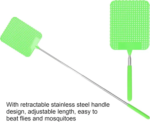 Vista 7 de Matamoscas telescópico, retráctil extensible de plástico ligero con varilla de acero inoxidable para el hogar para la oficina para acampar