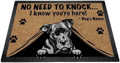 Vista 17 de Felpudo personalizado Peeking Dog Labrador No Need to Knock I Konw You're Here 23.6 x 15.7 pulgadas