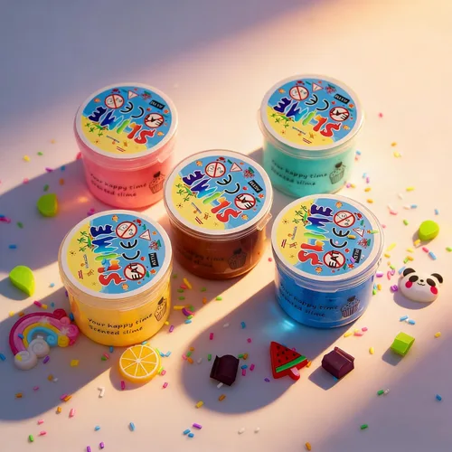 Vista 4 de Paquete de 5 kits de slime de mantequilla, regalos de cumpleaños para niños, recuerdo de fiesta para niñas y niños, no pegajoso, juguete de lodo