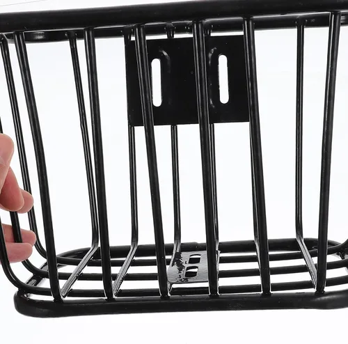 Vista 9 de Cesta de manillar de bicicleta para niños, cesta de bicicleta de hierro desmontable con diseño hueco para niños, fácil instalación