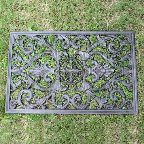 Vista 5 de Tapete rectangular para puerta delantera, de hierro fundido, tapete de entrada de bienvenida, resistente y antideslizante, raspador de zapatos