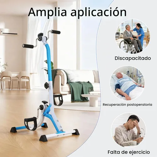 Vista 5 de Bicicleta estática de pedal para personas mayores, bicicleta de brazo de resistencia ajustable, equipo de ejercicio ligero para manos, brazos
