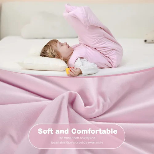 Vista 5 de Mosebears - Saco de dormir unisex de rayón hecho de bambú con cremallera de 2 direcciones, saco de dormir de invierno para bebé de 2.5 tog