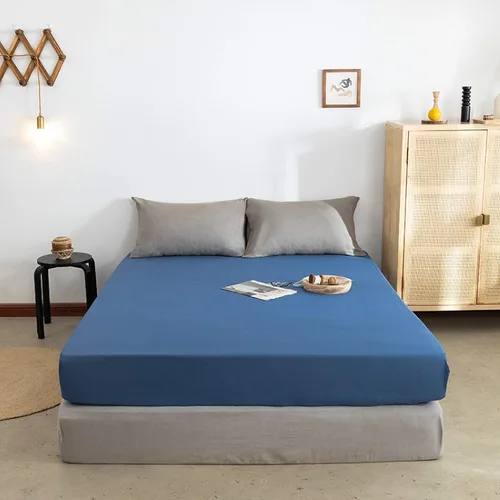 Vista 11 de FCLDESHOP Sábana bajera ajustable de algodón suave de color liso, protector de colchón antideslizante para habitación de huéspedes de hotel
