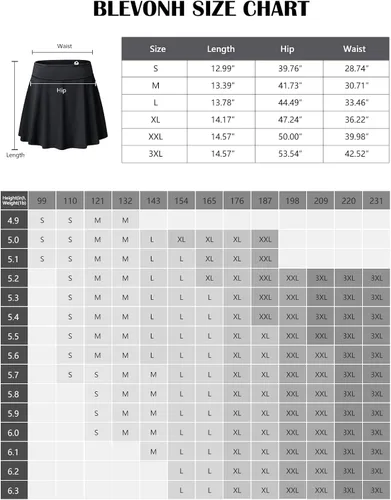 Vista 6 de Blevonh - Falda de tenis para mujer con bolsillo, para correr o jugar golf