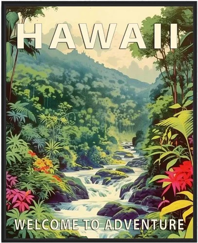 Vista 8 de Póster artístico de Alaska, decoración artística de paisaje retro de Estados Unidos, pintura de montaña y paisaje de aventura para dormitorio, sala