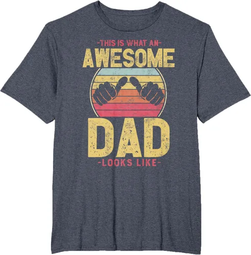 Vista 26 de This is what a awesome dad looks like T-Shirt, Negro