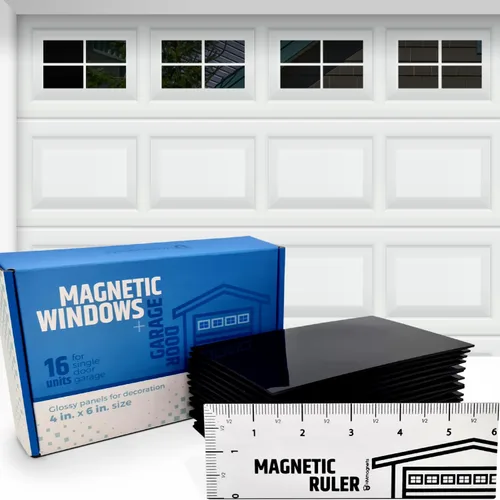 Vista 12 de Ventanas magnéticas fuertes y brillantes para puerta de garaje (tamaño pequeño), se ven como paneles de ventana reales, paneles sintéticos, fáciles