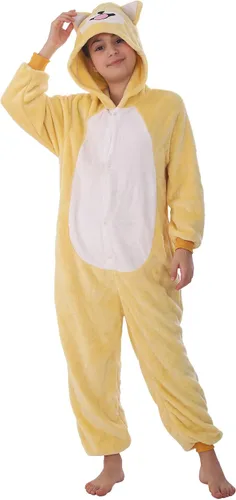 Vista 4 de Disfraz de franela para niños, disfraz de Halloween, Pascua, animales, cosplay para niñas y niños, una pieza