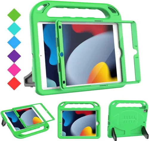 Vista 20 de BMOUO Funda para niños para iPad de 9ª/8ª/7ª generación (2021/2020/2019), con protector de pantalla integrado, soporte con mango a prueba de golpes
