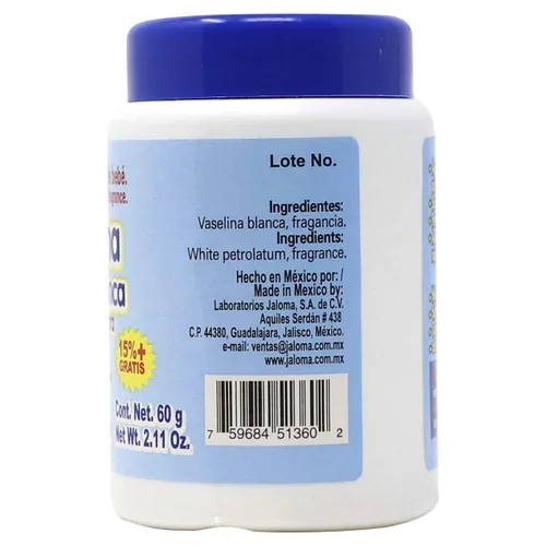 Vista 2 de Jaloma Vaselina Blanca Blanca Baby White para bebés, 2.12 oz, 2.11 oz (1 paquete)
