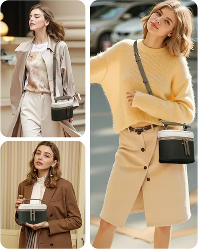 Vista 9 de LOVEVOOK - Bolso bandolera para mujer, con asa superior y pequeño bolso de hombro de cuero PU, bolso de mano con solapa para damas