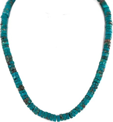 Vista 2 de Collar LomaSiiva de plata auténtica con certificado Navajo Magnesita Nativa Americana 750222, Metal, turquesa estabilizada