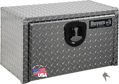 Vista 14 de Buyers Products 1705148 - Caja de camión de aluminio diamantado para debajo de la carrocería con pestillo de mango en T, 14 x 12 x 16 pulgadas