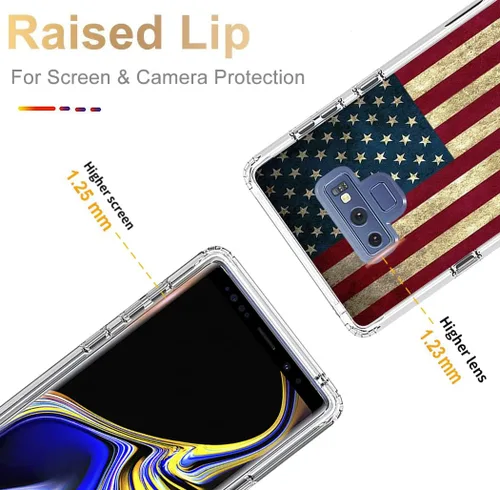 Vista 2 de Funda para Galaxy Note 9, Samsung Note 9 N960U con protector de pantalla de vidrio templado, funda protectora de cuerpo completo con bonito