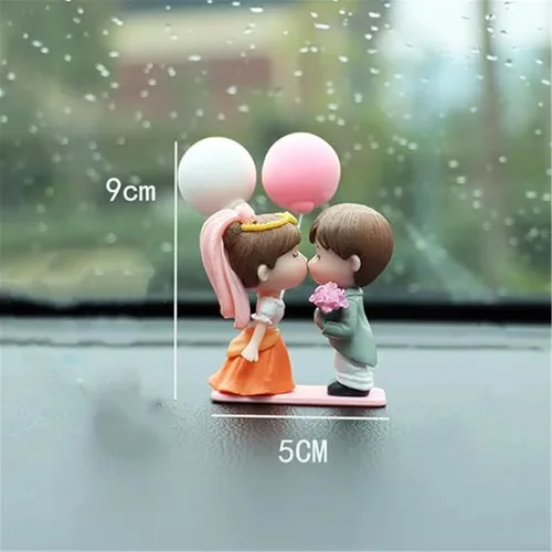 Vista 6 de Lindos adornos para parejas, bonita decoración de automóvil, bonita decoración de automóvil para pareja, figura de acción, adorno navideño para 1