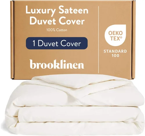 Vista 29 de Brooklinen Funda de edredón de satén de lujo de calidad hotelera, tamaño Abismo