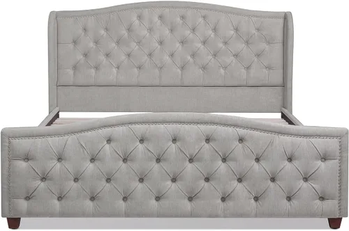 Vista 11 de Jennifer Taylor Home - Cama Anastasia de tamaño Queen de terciopelo resistente en color verde oliva Terciopelo de rendimiento verde oliva