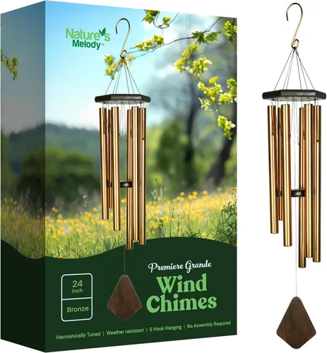 Vista 20 de Nature's Melody Premiere Grande Tunes Campanillas de Viento – Campanillas de Viento para Exteriores con 6 Tubos Afinados en Escala Pentatónica