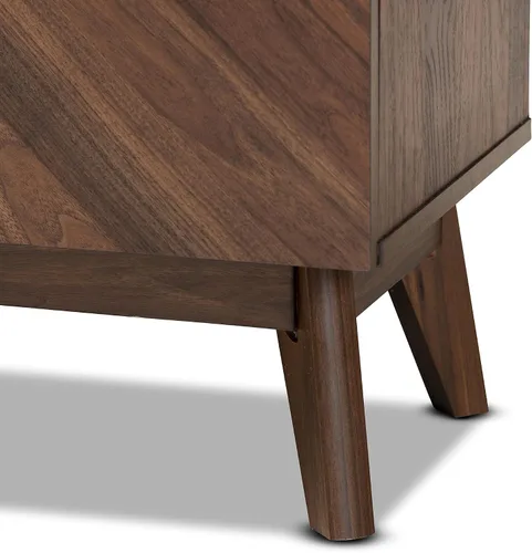 Vista 7 de Baxton Studio Hartman Mid-Century - Gabinete moderno de madera con acabado marrón nogal