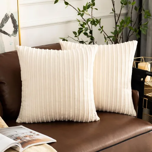 Vista 62 de UGASA - Fundas de almohada decorativas de terciopelo suave y sólidas de Navidad para sala de estar/sofá, 16 x 16 pulgadas, 2 unidades, color burdeos