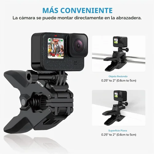 Vista 5 de Jaws soporte flexible con pinza, con cuello de cisne adaptable para cámaras Gopro Hero 5, 4, Session, 3+, 3, 2, 1