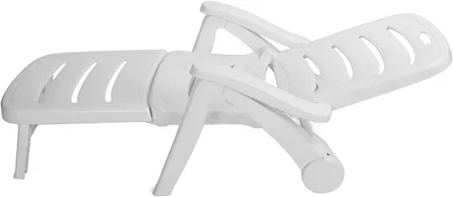 Vista 2 de Sillón plegable – Sillón plegable multiusos de plástico ligero para playa, camping, piscina, siesta – reclinable portátil resistente
