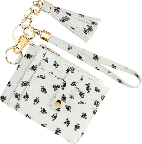 Vista 39 de KNGITRYI Billeteras pequeñas de pulsera para mujer RFID para tarjetas de crédito, cartera con llavero, cartera para tarjetas de crédito