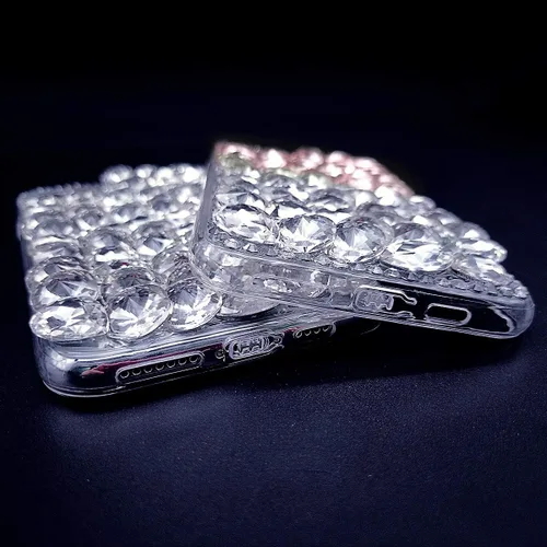 Vista 7 de Funda con purpurina para iPhone 14 Pro Max, 3D Bling Sparkle de lujo brillante con diamantes de imitación de diamantes de imitación cubierta