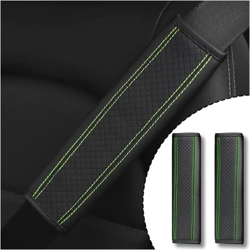 Vista 20 de zipelo - Juego de 2 piezas de fundas para cinturón de seguridad de auto, almohadillas de cuero transpirables para el hombro que protegen tu cuello