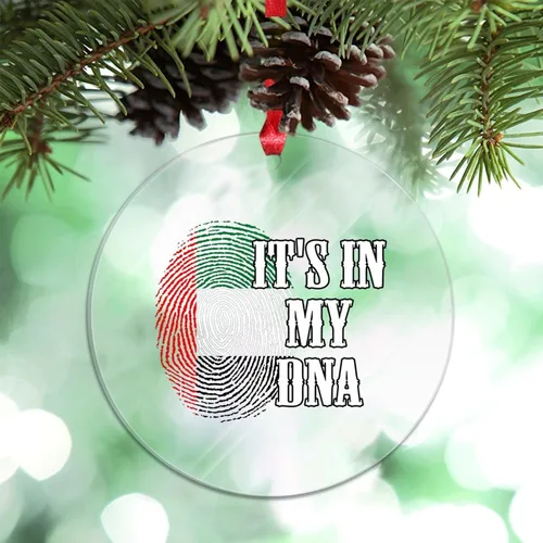 Vista 14 de Adorno de Navidad personalizado del Reino Unido 2023 It's in My DNA, adorno de huellas dactilares para decoración de árbol de Navidad, recuerdo