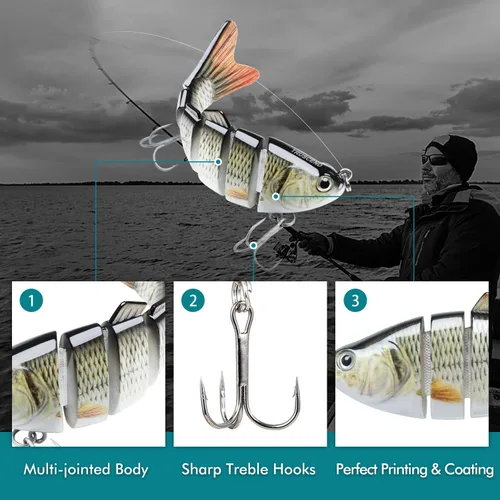 Vista 3 de TRUSCEND Swimmax - Señuelos de pesca realistas para agua salada y agua dulce, para trucha lucioperca, lucio, salmón azul, cebo, pesca de lubina