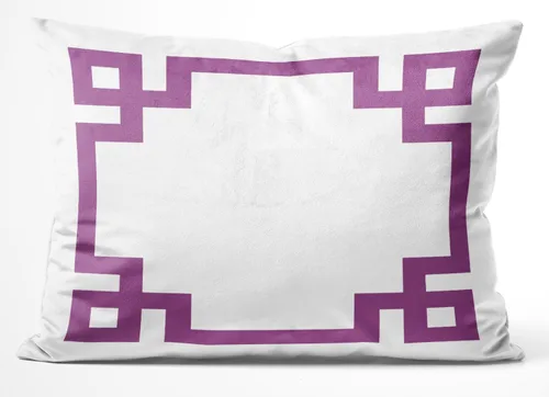 Vista 56 de Funda de almohada rectangular con cremallera en un lado impreso de 12 x 16 pulgadas, color blanco y rosa intenso Rosa fucsia