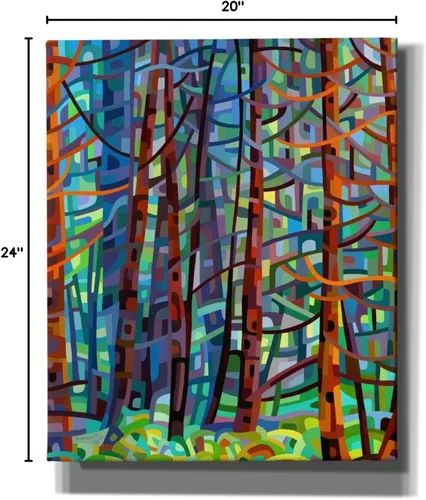 Vista 9 de Epic Graffiti 'in A Pine Forest' de Mandy Budan, arte de pared en lienzo, 20 x 24 pulgadas