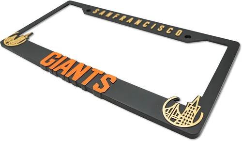 Vista 5 de SF Giants V2 - Marco elevado 3D para placa de matrícula de San Francisco, 1 paquete de cubierta para matrícula de automóvil, soporte universal negro